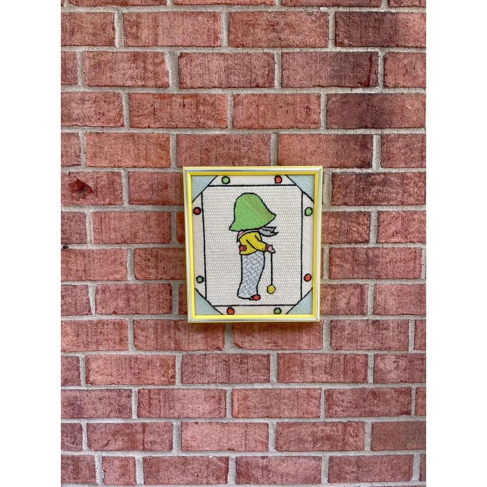 Child & Yo-Yo Needlepoint, Needlepoint Child